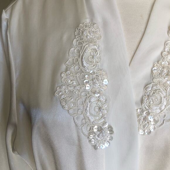 Vintage 1990's Cato Unique Polyester Long Sleeve Sexy Boudoir Robe Medium - Picture 4 of 16